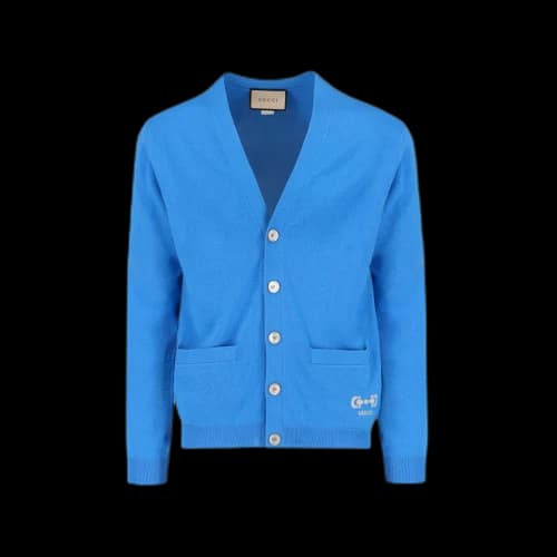 Gucci Cashmere Knit Cardigan Blue