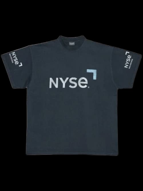 Balenciaga Nyse-Print Drop-Shoulder T-shirt Black