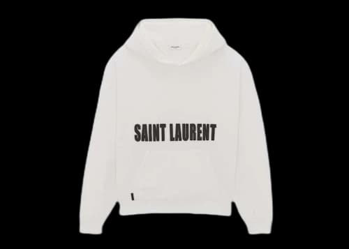Saint Laurent AGAFAY Logo Hoodie White