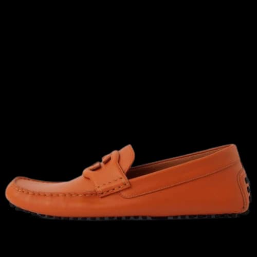 Gucci Interlocking G Leather Flats 'Orange'