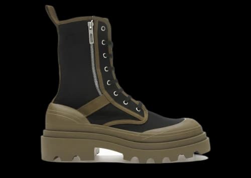 Bottega Veneta Lace-Up Boots Black Green