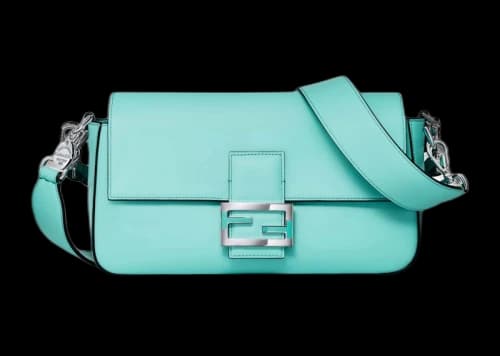 Tiffany x FENDI Medium Baguette in Tiffany Blue Leather with Sterling Silver