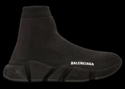 Balenciaga Speed Full Knit Black White Logo