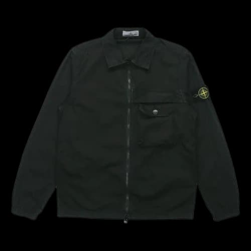 STONE ISLAND Zipper Pocket Cotton Classic Jacket Black