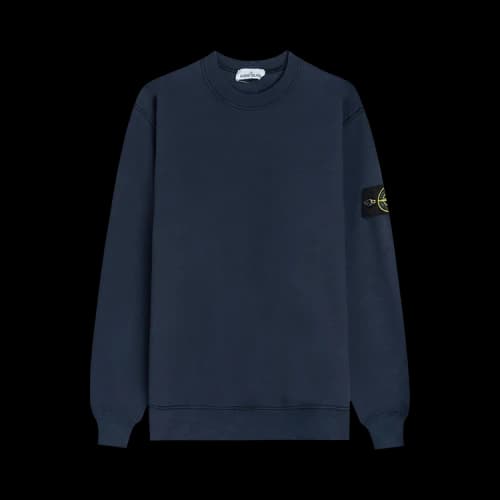 STONE ISLAND Sleeve Cotton Round Neck Navy Blue
