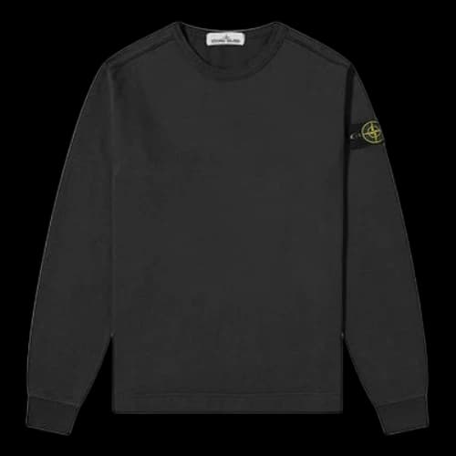 STONE ISLAND Garment Dyed Lightweight Crew Sweatshirt 'Black'