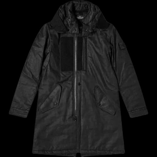 Stone Island Shadow Project Rubberised Linen Parka 'Black'