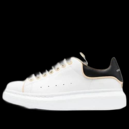Alexander McQueen Oversized Leather Sneakers 'White Black' (Women's)