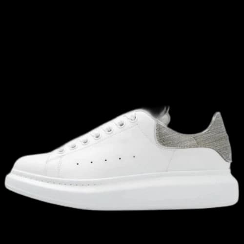 Alexander McQueen Oversized Leather Sneakers 'White Grey' (Women's)