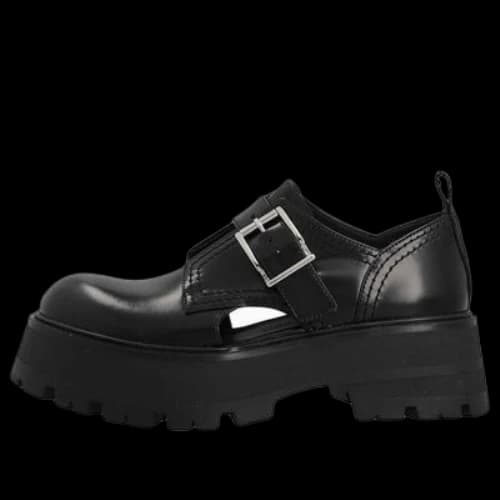 Alexander McQueen Buckle-Detailed Loafers 'Black' (Women's)