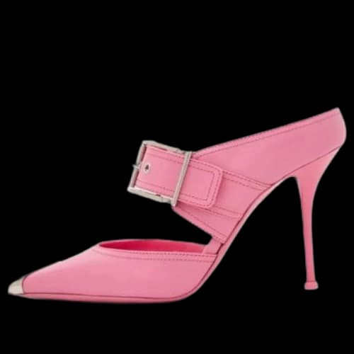 Alexander McQueen Punk Buckle Mules 'Pink' (Women's)