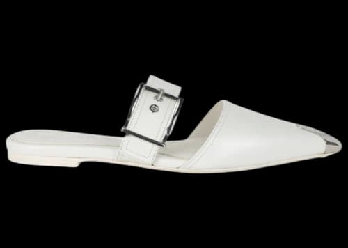 Alexander McQueen Punk Leather Flats Ivory (Women's)