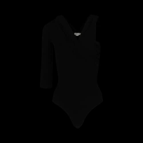Alexander McQueen Asymmetric Bodysuit Black