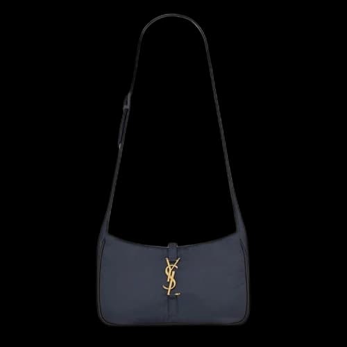 Saint Laurent Logo Plaque Shoulder Bag 'Atlantis/Black/Light Brown'