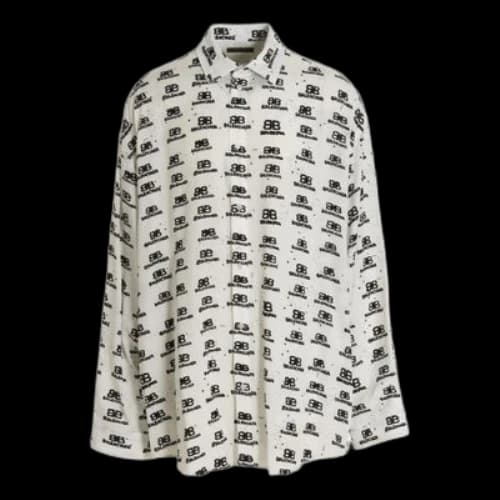 Balenciaga BB Icon Poplin Shirt 'White Black'