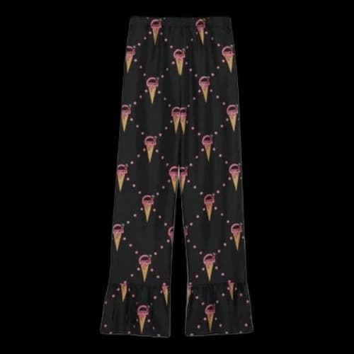 Gucci Ice Cream Print Satin Trousers 'Black' (Women's)