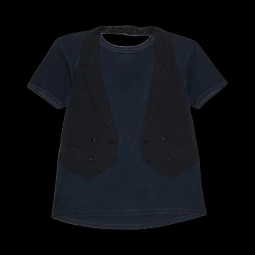 MM6 Maison Margiela Reconstructed Artisinal Vest T-Shirt 'Navy'