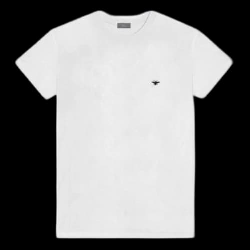DIOR Black Bee Embroidered Short Sleeve Unisex White