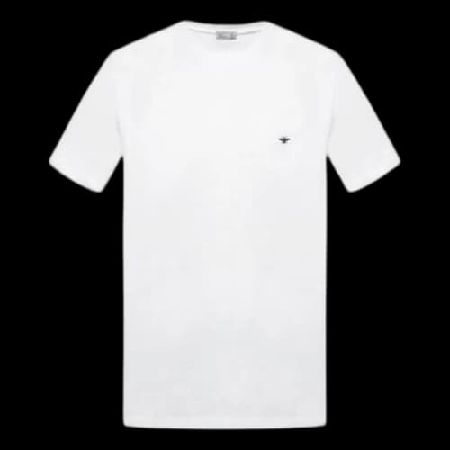 DIOR Small Bee Embroidered Short Sleeve White