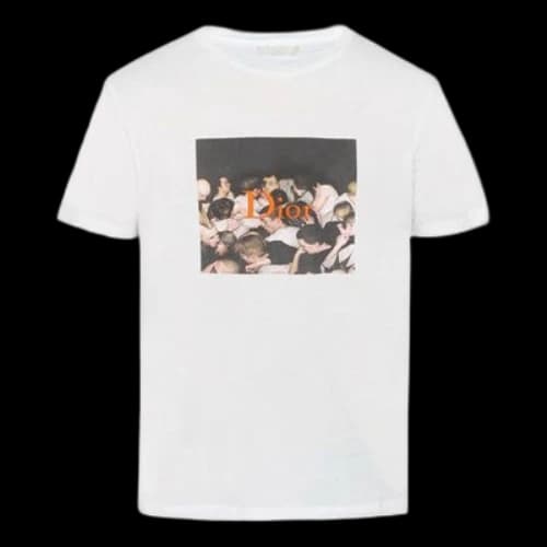 DIOR Portrait Print Crewneck For Men White