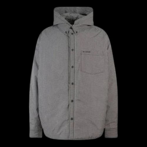 Balenciaga Plaid Padded Jacket-Shirt 'Black White'