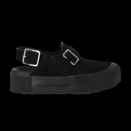 Alexander McQueen New Micmac Clogs Black Silver