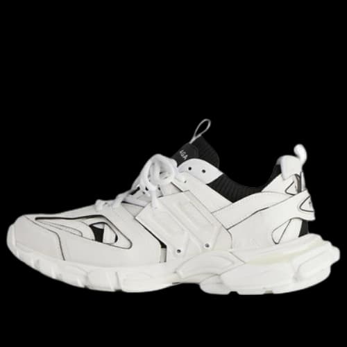 Balenciaga Track Sock Sneakers 'White and Black Knit and Nylon'