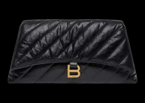 Balenciaga Clutch Crush Large Quilted Black