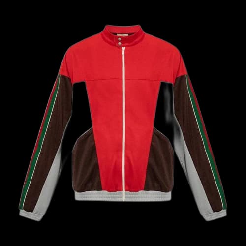 Gucci Color Block Zip Up Jacket 'Red/Green/Brown'