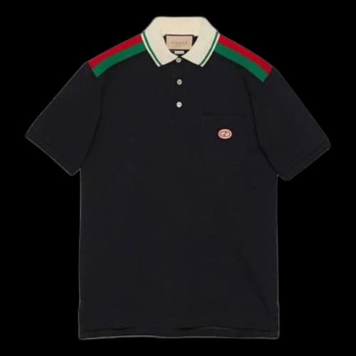 Gucci Cotton Polo With Interlocking G 'Black'
