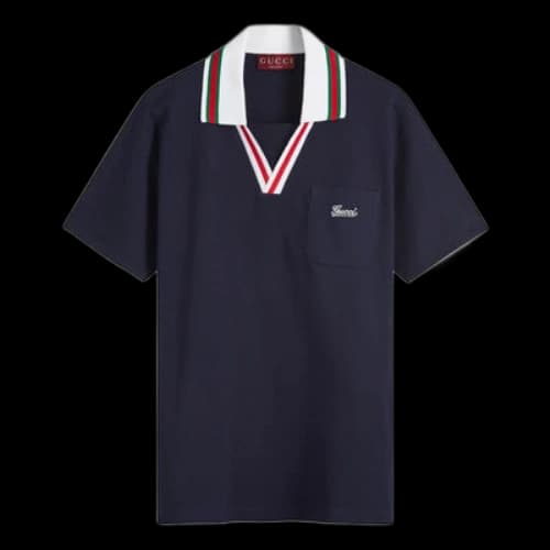 Gucci Skipper Collar Polo Shirt 'Navy'