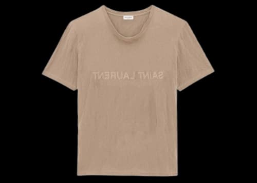 Saint Laurent Reverse T-Shirt Taupe/Natural