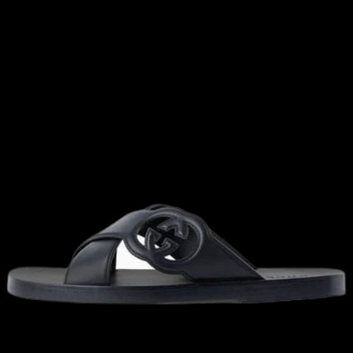 Gucci Interlocking G Slide Sandals 'Black'