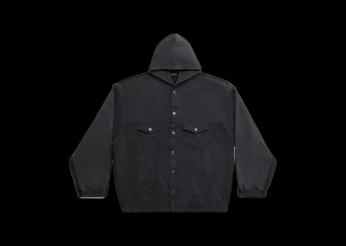 Balenciaga Men's Balenciaga Paris Hybrid Hooded Jacket Black