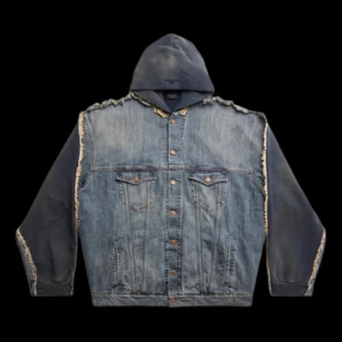 Balenciaga Paris Hybrid Hooded Jacket 'Blue'