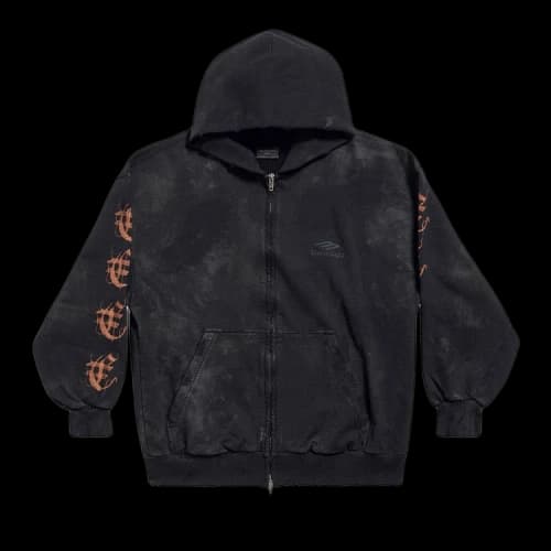 Balenciaga Large Fit Hoodie 'Washed Black'