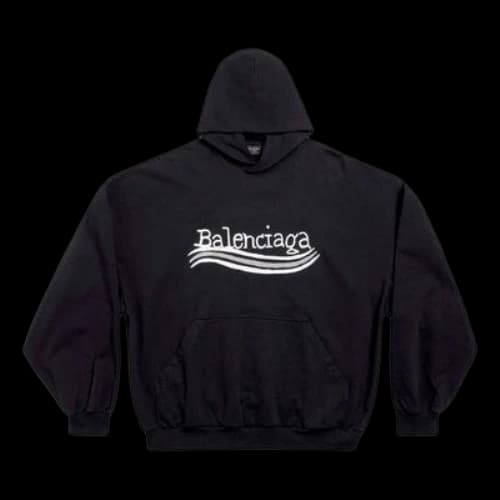 Balenciaga Hand Drawn Political Campaign Hoodie 'Black'