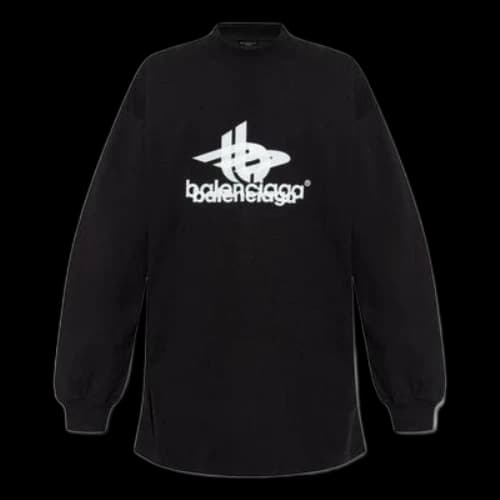 Balenciaga Layered Sports Long Sleeve T-shirt Oversized 'Black White'