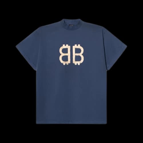 Balenciaga Crypto Oversized T-shirt 'Blue'