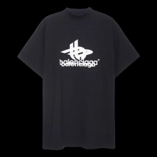 Balenciaga Layered Sports T-shirt Oversized 'Black White'