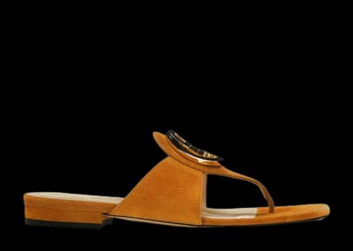 Gucci Blondie Thong Sandal Light Brown Suede