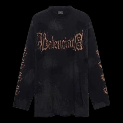 Balenciaga Heavy Metal Long Sleeve T-Shirt Oversized Fit 'Black Faded'