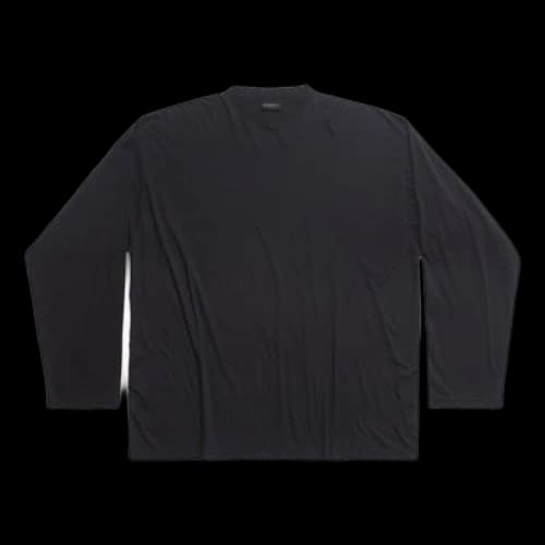 Balenciaga Long Sleeve T-shirt Oversized 'Black Faded'