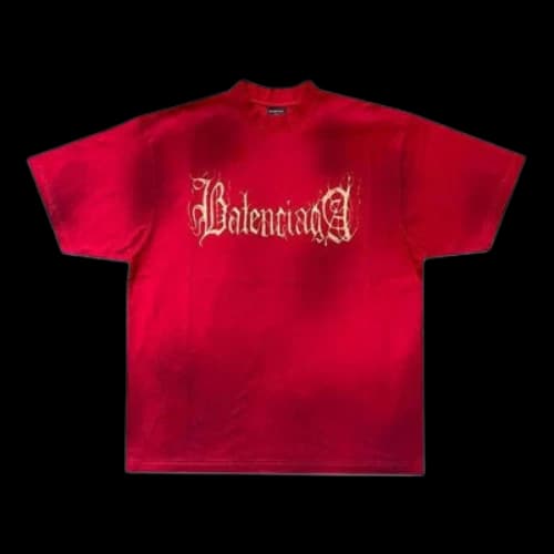 Balenciaga Heavy Metal Logo T-shirt Oversized 'Red'