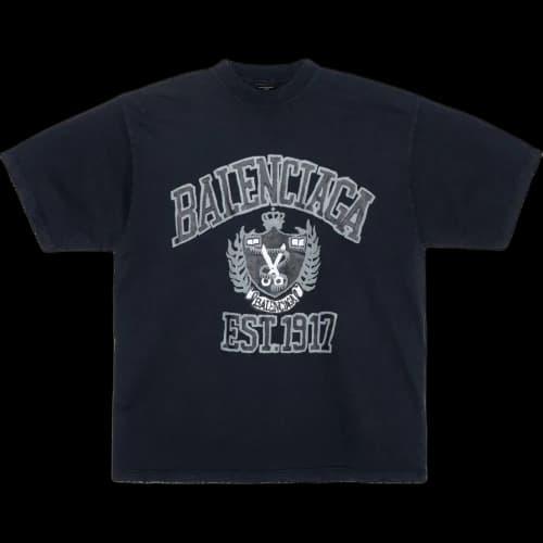 Balenciaga DIY College Medium Fit Tee Black White