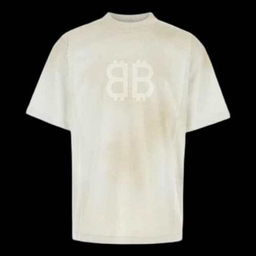Balenciaga BB Paris Strass T-shirt Medium Fit 'Dirty White'