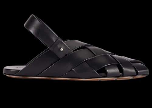 Bottega Veneta Alfie Intreccio Slipper Black Leather