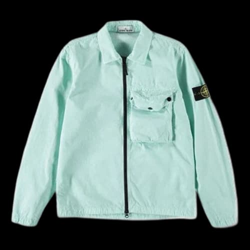 STONE ISLAND SS21 Solid Color Pocket Logo Casual Jacket Green