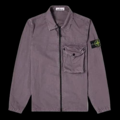 STONE ISLAND SS21 Solid Color Pocket Logo Casual Jacket Gray