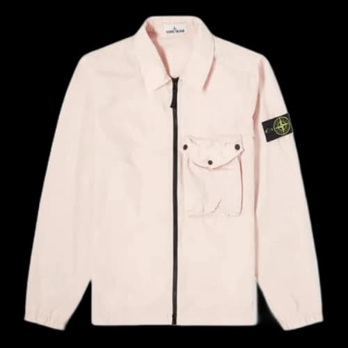 STONE ISLAND Zip Pocket Overshirt 'Antique Rose'